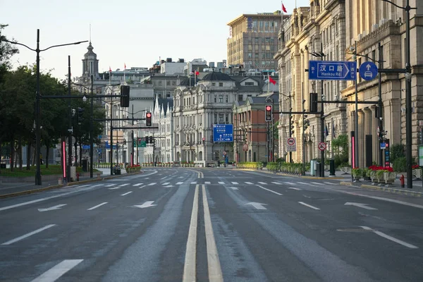 Shanghái China Septiembre 2019 Escena Matutina Zhong Shan Road Largo — Foto de Stock