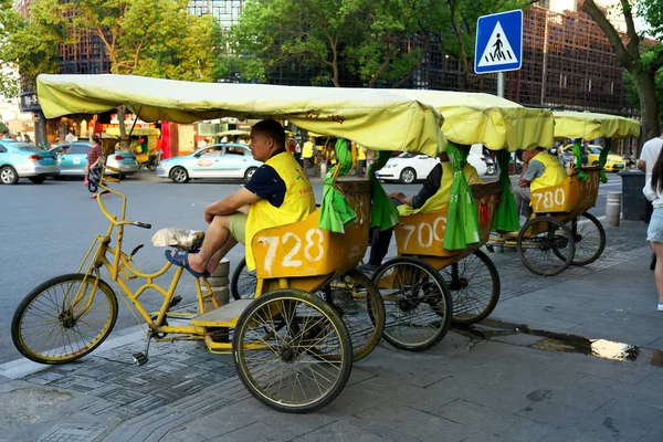 Xitang China Setembro 2019 Rickshaws Estrada Ping Chuan Xitang China — Fotografia de Stock