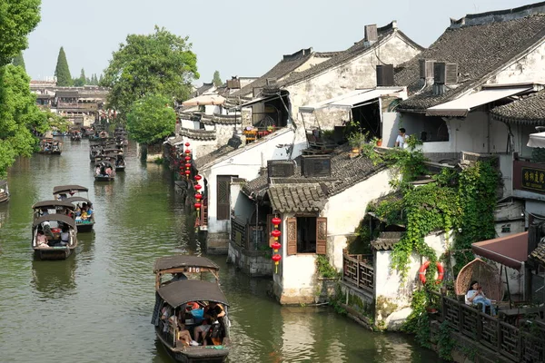 Xitang China Septiembre 2019 Barcos Canal Xitang China — Foto de Stock