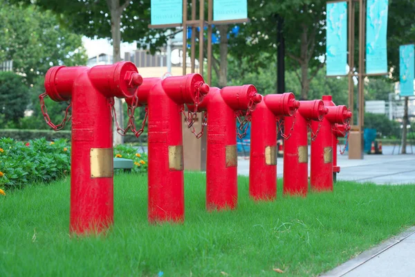 Szanghaj Chiny Września 2019 Hydranty Przeciwpożarowe Pobliżu Waitan Szanghaju Chiny — Zdjęcie stockowe