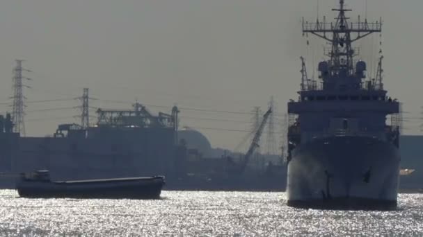Aichi Japón Enero 2020 Puentes Cable Puerto Nagoya Ise Bay — Vídeo de stock