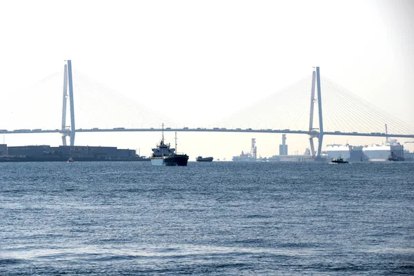 Aichi Japón Enero 2020 Puentes Cable Puerto Nagoya Ise Bay —  Fotos de Stock