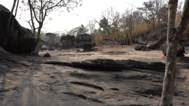 Udon Thani Tailândia Janeiro 2020 Rocks Phu Phra Bat Historical — Vídeo de Stock