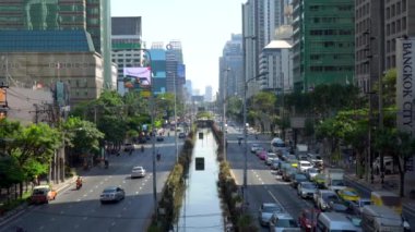 Bangkok,Thailand-January 27, 2020: Busy traffic at Sathorn street in Bangkok, Thailand