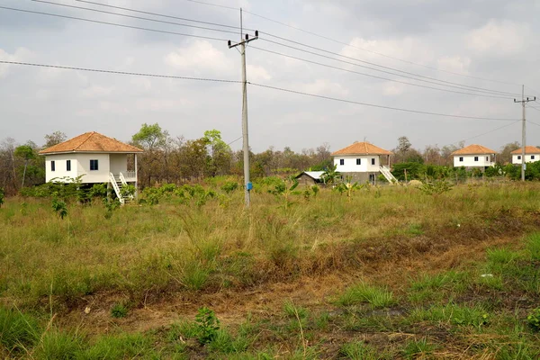 Preah Vihear Kambodzsa 2020 Január Kambodzsai Katonai Házak Országút Mentén — Stock Fotó