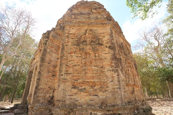 Kampong Thom Cambodia January 2020 Flying Palace Relief Wall Sambor — 图库照片