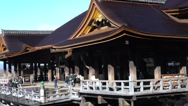 Kioto Japón Febrero 2020 Kiyomizu Templo Dera Después Ducha Mañana — Vídeos de Stock