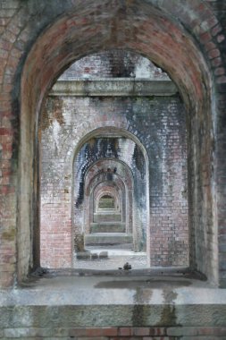 Kyoto, Japonya-29 Şubat 2020: Biwa Gölü ile Kyoto Şehri arasındaki Suirokaku ya da Waterway 'in sabah sahnesi