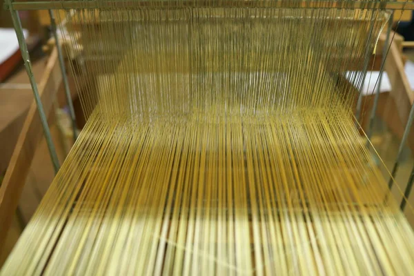 Kyoto Japon Février 2020 Machine Tisser Des Tissus Soie Nishijin — Photo