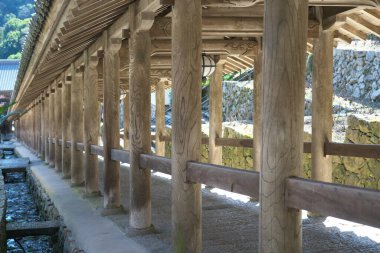 Nara,Japan-February 21, 2020: Stone steps of Hasedera temple in Nara