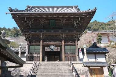 Nara,Japan-February 21, 2020: Entrance of Hasedera temple in Nara