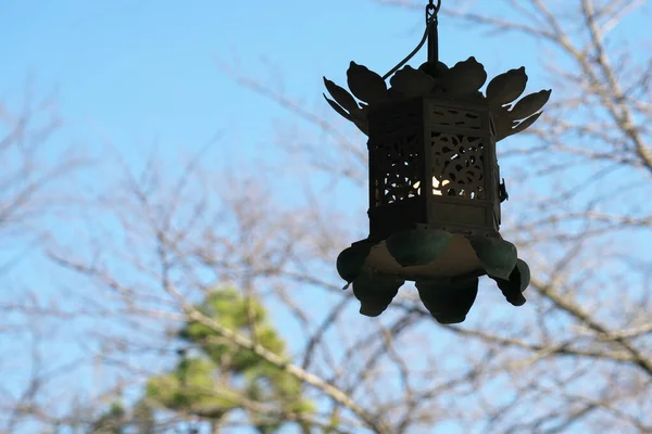 Traditional Design Bronze Hanging Lanterns Buddhism Temple — Stock Photo, Image