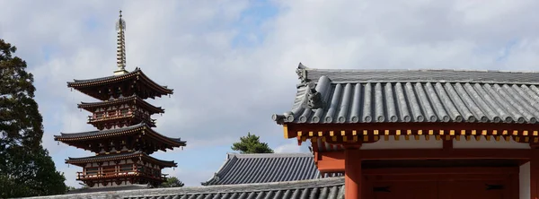 Nara Japón Febrero 2020 Vista Del Templo Yakushiji Pagoda Occidental —  Fotos de Stock