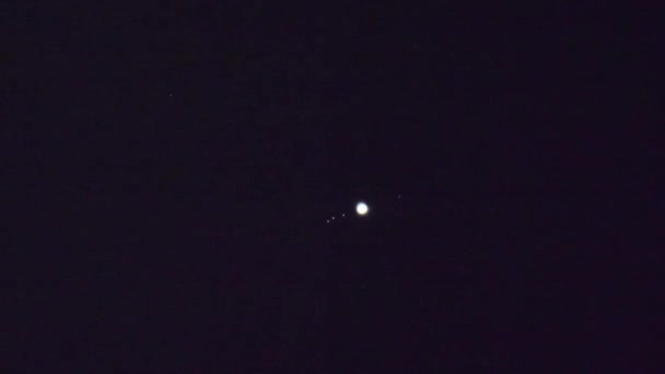 Tokio Japón Abril 2020 Júpiter Sus Cuatro Lunas Observadas Tokio — Vídeo de stock