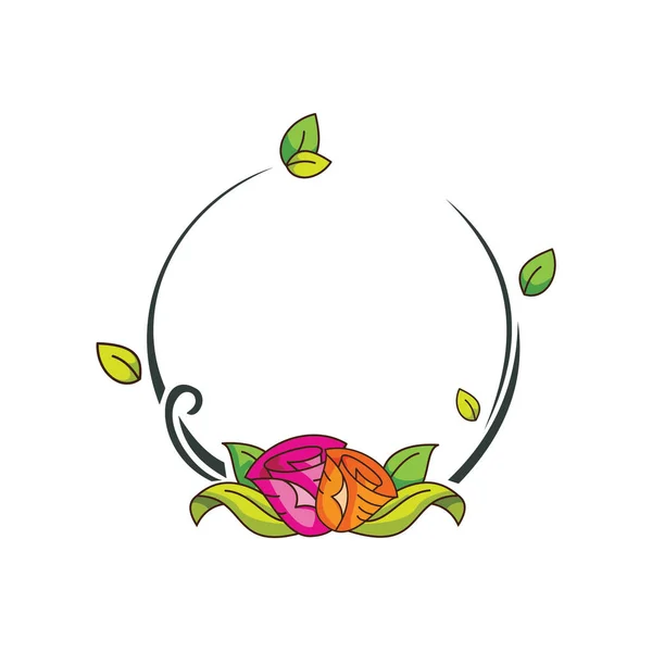 Floral cartoon frame — Stockvector