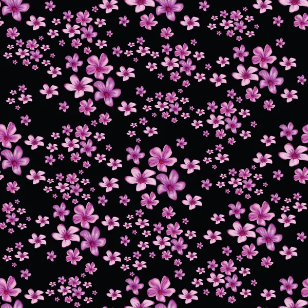 Безшовний квітковий візерунок на чорному тлі — стоковий вектор