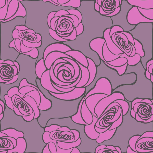 Цветочная мозаика с розовыми розами на темно-сером фоне — стоковый вектор