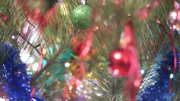 Albero di Natale con giocattoli — Video Stock