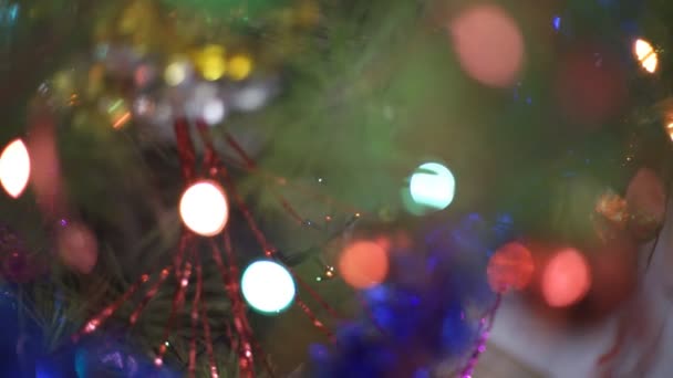 Albero di Natale con giocattoli — Video Stock