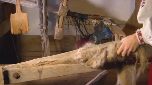 古代的编织工具 — 图库视频影像