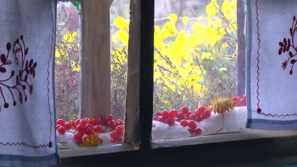Ancienne fenêtre dans la vieille maison — Video