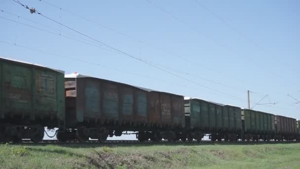 Cargo Train Pulls HD — Stock Video