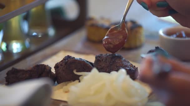 Carne de res frita — Vídeos de Stock