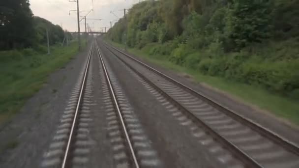 Spoorlijn voor de trein — Stockvideo