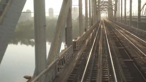 A vonat vasútvonal — Stock videók