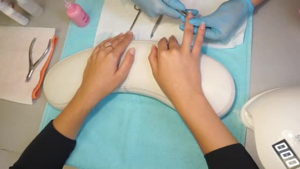 Manicure procedure salone — Video Stock