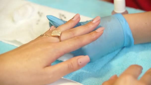 Manicure procedure salone — Video Stock