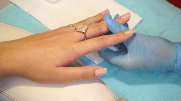Manicure procedure salone — Video Stock