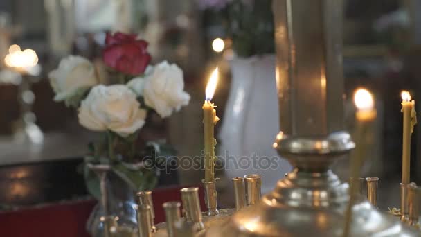 Church candles religion — Stock Video