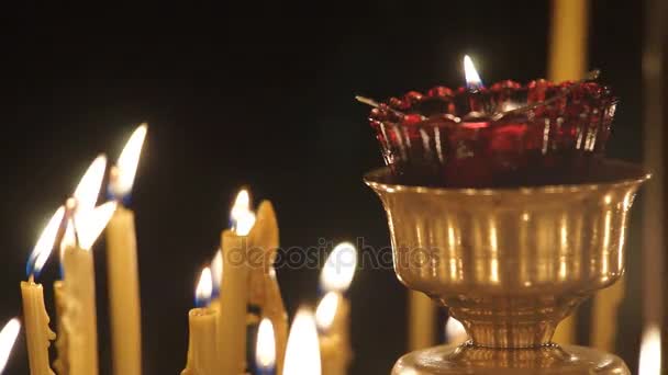 Chiesa candele religione — Video Stock