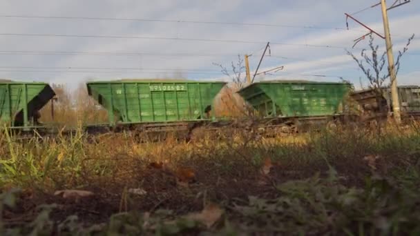 貨物列車の貨車の動き — ストック動画