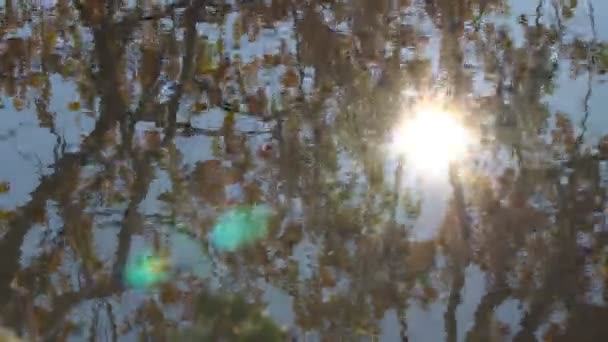 Odraz slunce ve vodě — Stock video