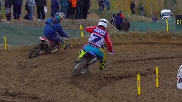 Závodní motocykly sportovní Motocross — Stock video