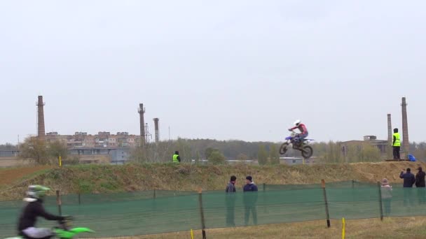 Závodní motocykly sportovní Motocross — Stock video