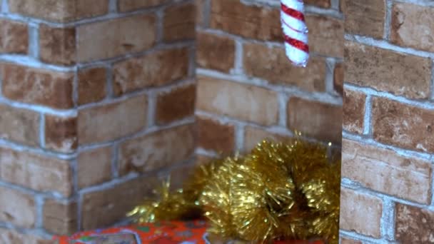 Decorazioni Capodanno Decorazioni Decorazioni Natalizie Palle Ornamenti Babbo Natale Festa — Video Stock