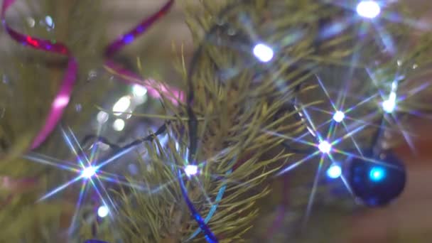 Hvězdné Světelné Efekty Světelné Efekty Hvězdy Točí Vánoční Sváteční Ozdoby — Stock video