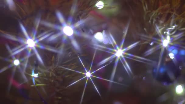 星光效应一颗星围绕圣诞节日装饰品的光效应 — 图库视频影像