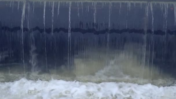 Mouvement Lent Eau Une Grande Quantité Eau Réservoir Déverse Masse — Video