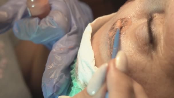Dans Salon Beauté Des Sourcils Maître Occupe Des Sourcils Conception — Video