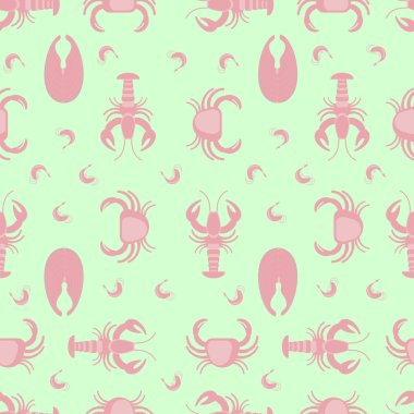 Deniz ürünleri seamles desen