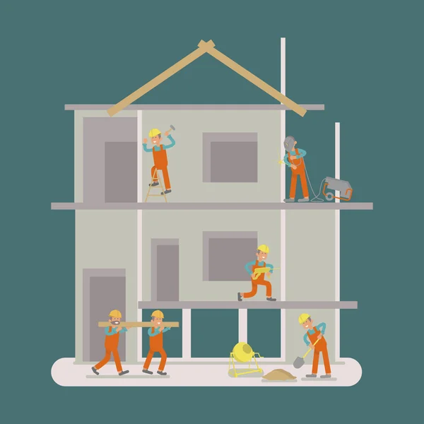 Trabajos de construcción de constructores — Vector de stock