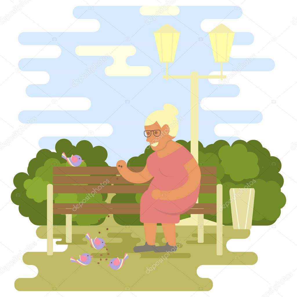 Elderly woman outdoors