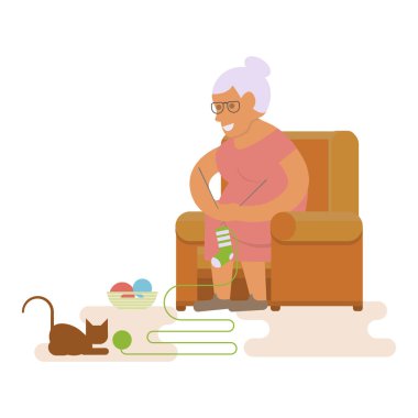 Büyükanne sandalyede