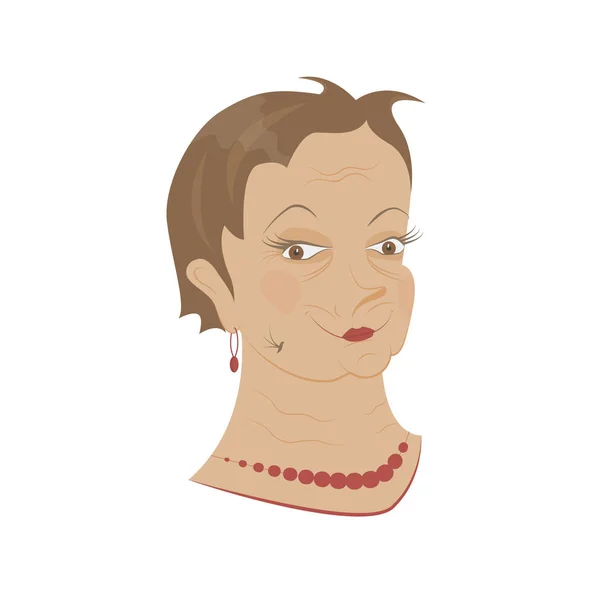 Portret vechi feminin — Vector de stoc