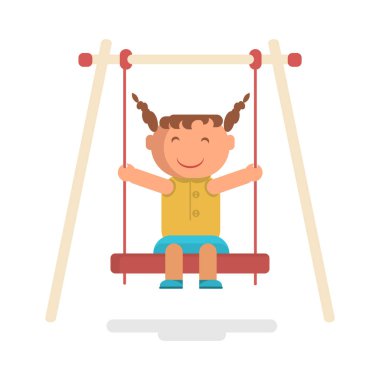 Kız salıncakta gezmeye gitmek