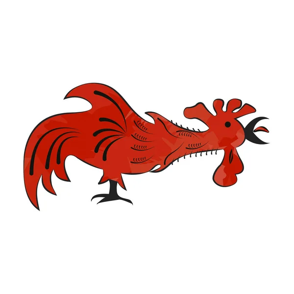 Silhouette de coq rouge — Image vectorielle